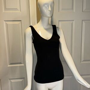 Cache black V neck tank top